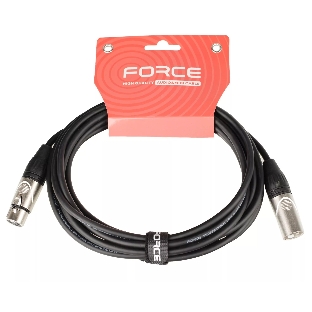 Кабель микрофонный FORCE FMC-05/4.5XLR (M) - XLR (F), высококачественный балансный, малошумящий с проводниками из безкислородной меди OFC, диаметр 6 мм, профессиональные металлические разъемы, длина 4,5 м, цвет черный