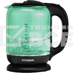 Чайник электрический Hyundai HYK-G2807 1.8л. 2200Вт бирюзовый/черный (корпус: стекло)