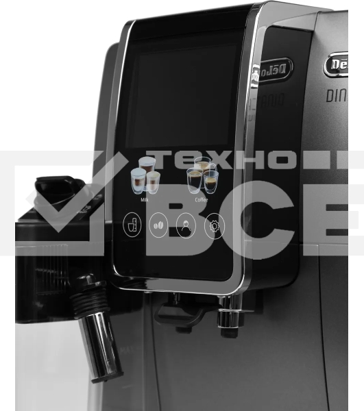 Кофемашина автоматическая DeLonghi Dinamica Plus ECAM380.95.TB черный/серый, исп. кофе - зерновой/молотый, 1.8 л, 1450 Вт, 15 Бар.