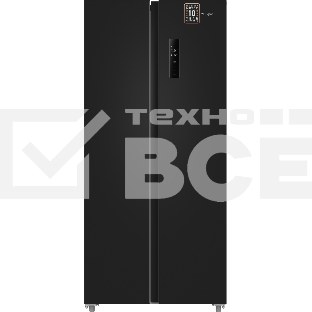 Холодильник Weissgauff WSBS 500 Inverter NoFrost Black двухкамерный 270/180л морозилка слева, No Frost, Side by Side