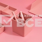 Подставка Deli ENS011PINK Nusign 2отд. для письменных принадлежностей 84х84х86мм розовый пластик, фото2