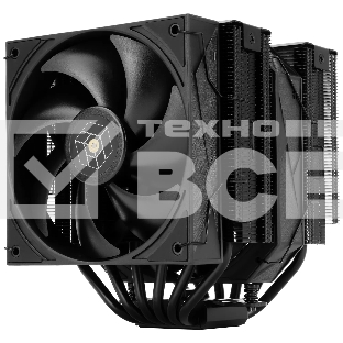 Кулер для процессора Thermalright Royal Pretor 130 черный (4-pin PWM, 158mm, Ni/Cu, 6x6mm, 1x120+1x130mm, 80.45CFM/81.88CFM, 29.4dBA/28.3dBA, 2150PM/1750RPM, S: 1200, 1700, 1851, 2011, 2066, 115X, AM4, AM5, black)