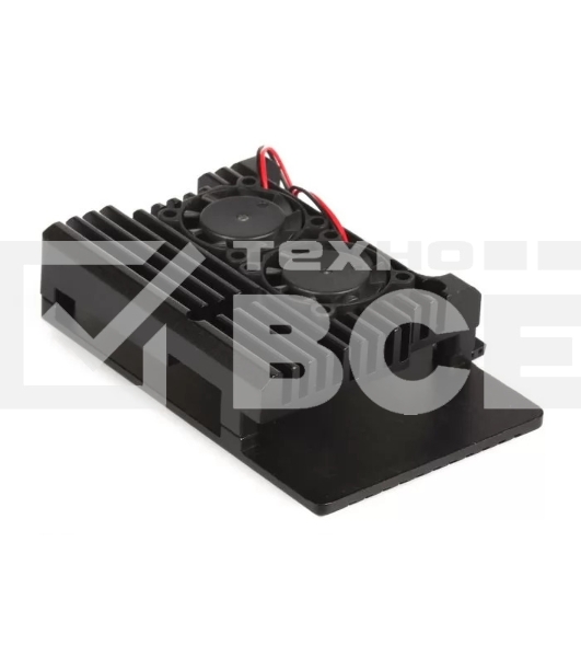 Корпус Qumo Aluminum case with double black fans, Raspberry Pi 4, black(RS010)