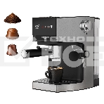 Кофеварка рожковая+капсульная BQ CM3003 стальной/чёрный, исп. кофе - молотый/капсулы Dolce gusto, Nespresso, 1 л, 950 Вт, 19 бар, фото2