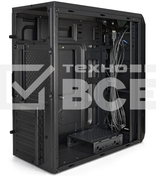 Компьютерный корпус Miditower ExeGate XP-334UC-UNS400 (ATX, БП UNS400 с вент. 12см, 1хUSB/1хUSB 3.0/1хTypeC, аудио, черный)