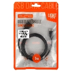 Кабель Qumo light series, USB-MicroUSB, 1м, 5В, 1A, опл. PVC, кон. PVC, черный, фото 1