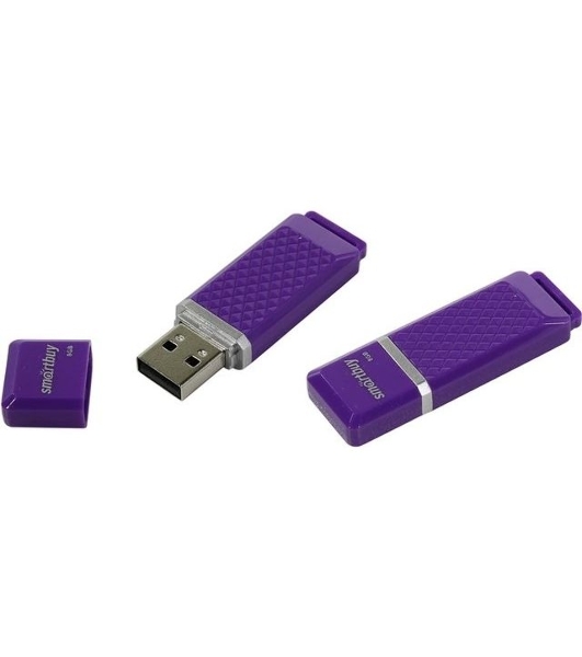 Флешка USB Smartbuy Quartz Violet (SB8GbQZ-V), 8Gb, USB 2.0, R/W 15/5, фиолетовый