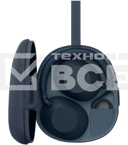 Беспроводные/проводные наушники Sony WH-1000XM6 синий, полноразмерные, Bluetooth + проводной, активное шумоподавление, до 40 ч