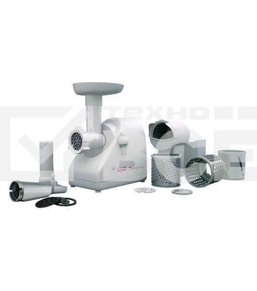 Мясорубка электрическая Белвар Помощница КЭМ-36/220-4-33 белый, 1000 Вт, 0.6 кг/мин, реверс, защита от перегрузки, насадки - 6