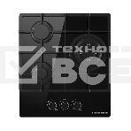 Варочная поверхность Kuppersberg FG 40 B, газ, High-Tech, 45 см, автоматический электроподжиг, газ-контроль, SABAF конфорки, чугунные решетки, WOK конфорка, цвет черное стекло, цвет фурнитуры черный, фото 1