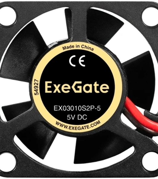 Вентилятор корпусной ExeGate EX03010S2P-5, 30 мм, 9000 об/мин, 25 дБ, 2-pin, без подсветки