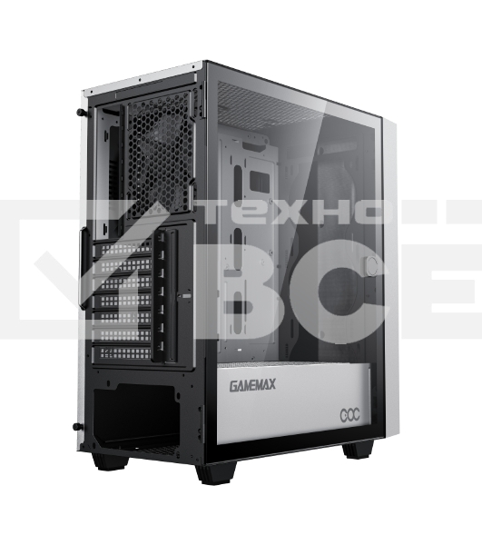 Компьютерный корпус GameMax Brufen C3 WB без БП, MidiT, ATX, Бело-гол, Зак. стекл., USB 3.0, 1*120; 1*140мм вент.