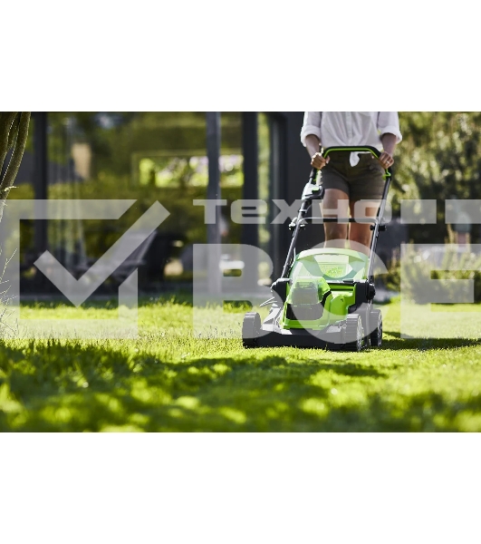 Газонокосилка аккумуляторная (2512607) GreenWorks G24X2LM41, 2*24V, 41 см, без АКБ и ЗУ