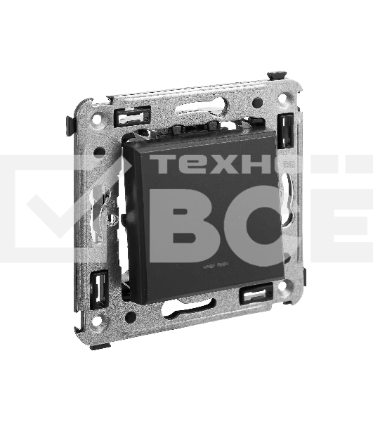 Кнопка одноклавишная DKC Avanti 4412153 в стену, черный матовый