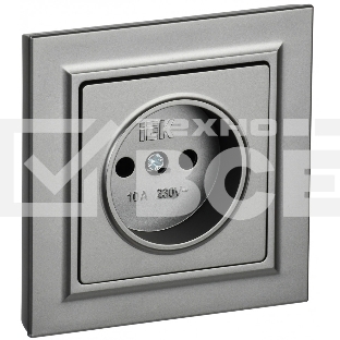 Розетка 1-местная IEK BRITE РСР10-1-0-БрС без заземления, без защитных шторок, 10А, в сборе, сталь