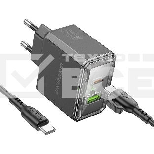 Сетевое зарядное устройство BOROFONE (6941991110689) BAS32A 1USB+1Type-C 3.0A QC3.0 PD 30W, черный