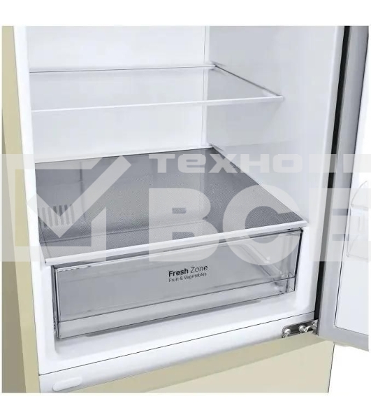 Холодильник LG GA-B509CEWL бежевый двухкамерный 277/107л морозилка снизу, No Frost