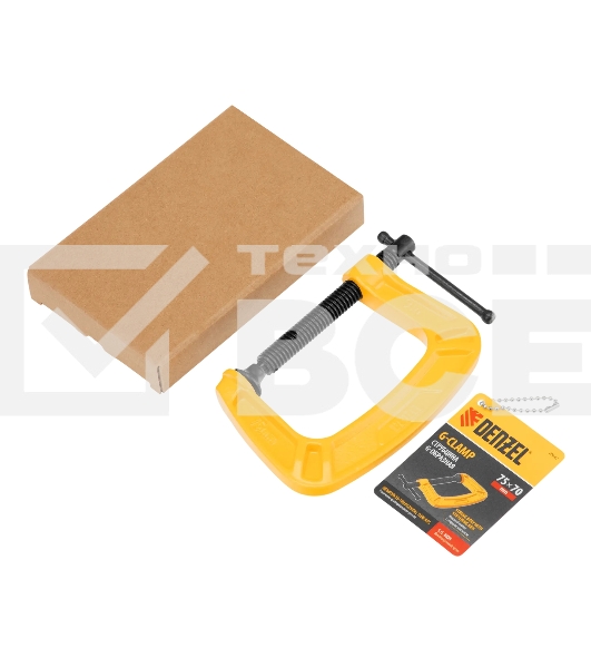 Струбцина Denzel G-образная усиленная, 75 мм