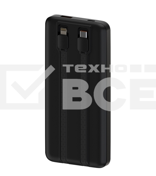 Портативный аккумулятор Maxvi PB10-10 10000 мАч, 2A USB + кабели: Type-C/Lightning