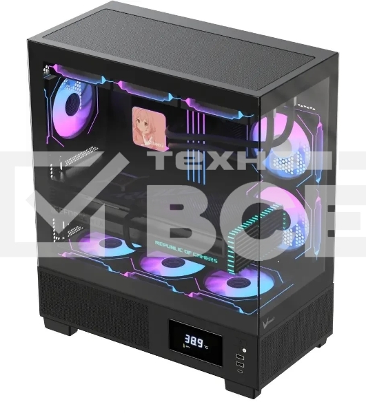 Компьютерный корпус AeroCool/Formula Crystal E1 Floe черный без БП ATX 5x120мм 3x140мм 2xUSB 3.0 1xUSB3.1 audio bott PSU
