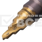 Сверло ступенчатое Denzel 4-6-8-10-12-14-16-18-20 мм, Р6М5К5, 6-гр. хвостовик 723613, фото6