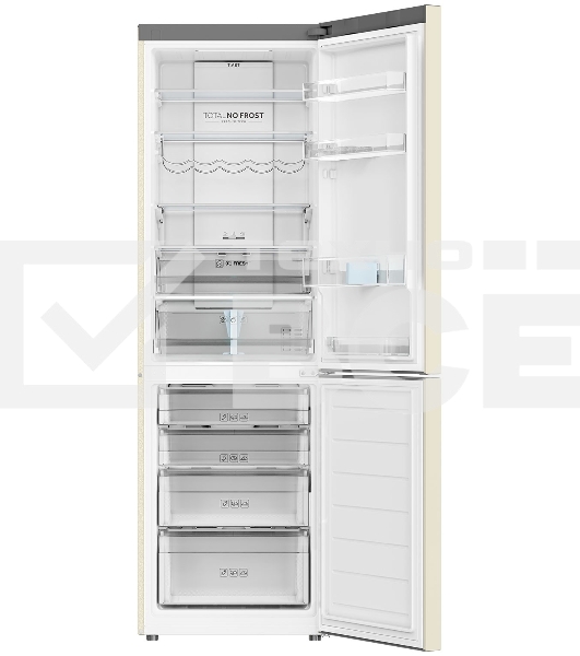 Холодильник Haier C2F636CCFDU1 бежевый двухкамерный 256/108 л морозилка снизу, No Frost