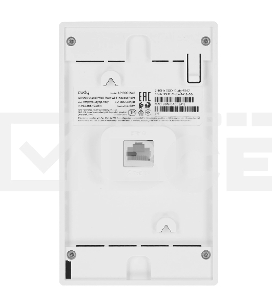 Точка доступа Wi-Fi Cudy AC1200 Gigabit Wall-Plate Access Point AC1200 Dual Band Gigabit Wall Plate Access Point, MT7621DAN+MT7613B+MT7603E, 867Mbps at 5GHz + 300Mbps at 2.4GHz, 1 x Gigabit PoE-IN Port, 802.3af/at, 4 x Gigabit RJ45 ports, LAN1 support PoE Out, Cudy Mesh Support
