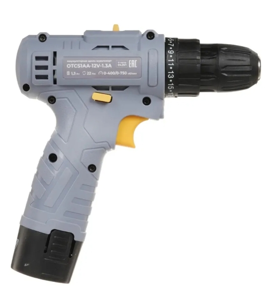 Дрель-шуруповерт Ovk Tools OTCS1AA-12V-1.3A, 12 В, 1,3 Ач, 22 Нм, щеточный