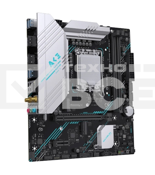 Материнская плата Maxsun B760M GAMING WIFI ACE D4, LGA 1700, Intel B760, 2xDDR4, 3xSATA, 2xM.2, 1xPCIe 4.0 x16, 1xPCIe x1, 1xHDMI, 1x1Gb LAN, 4xUSB-A 3.2 Gen 1, 2xUSB-A 2.0, 3x3.5 мм, 5.1, mATX