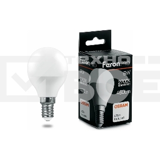 Лампа светодиодная FERON PRO LB-1406 (38065) шарик E14 6W 2700K