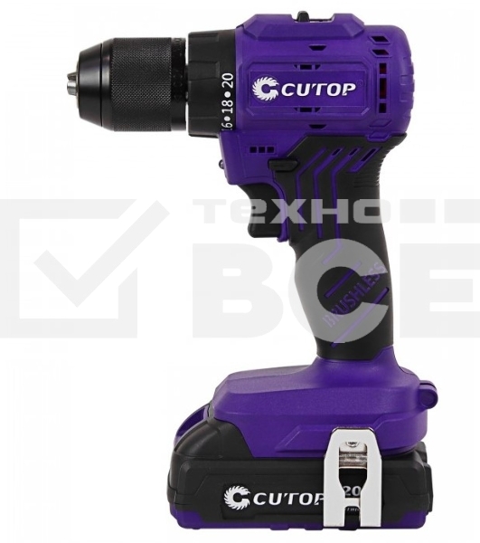 Дрель-шуруповерт Cutop E-Profi 01-885, Аккумуляторная, 20В, 2 АКБ, Кейс