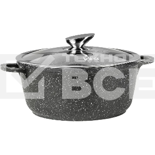 Кастрюля LARA LR02-207 Rio 30 см, 7.3 л, мрамор, капсулированное индукционное дно, крышка