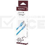 Кабель Maxvi MC-01LF blue USB-A - microUSB, 2A Плоский кабель, ток макс. нагрузки 2А, макс. напряжение 5V; стандарт USB 2.0; длина разъема microUSB 10 мм, длина 1м, материал PVC, синий, фото2