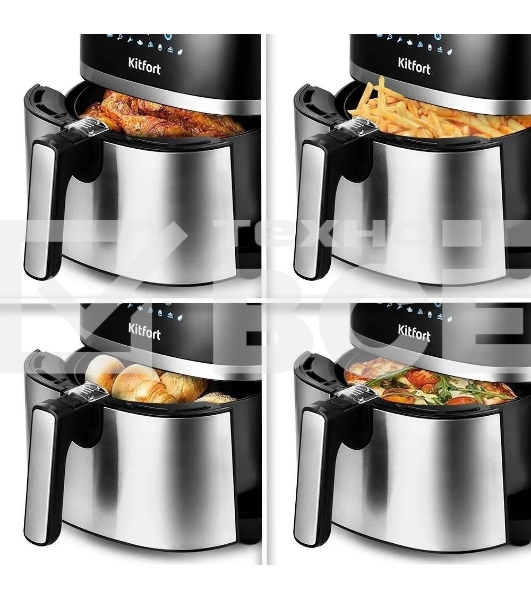 Аэрогриль Kitfort КТ-2221 черный/серебристый
