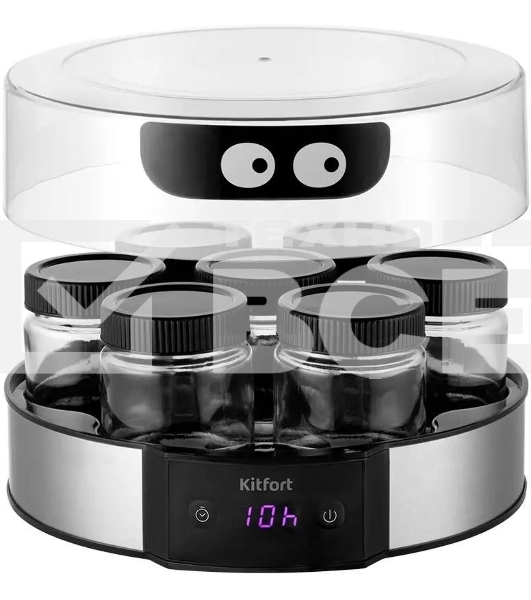 Йогуртница Kitfort КТ-6295 20Вт 7б. 190мл упр.:электрон. серебристый/черный