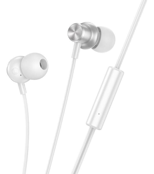 Проводные наушники Hoco M110 Encourage серебристый, внутриканальные, Jack 3.5 мм