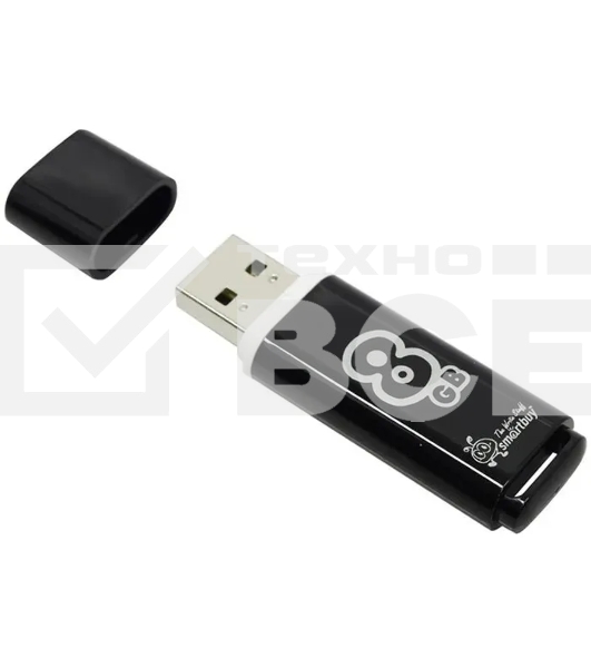 Флеш диск Smartbuy USB Drive 8Gb Glossy series Black SB8GBGS-K