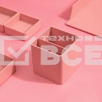 Подставка Deli ENS011PINK Nusign 2отд. для письменных принадлежностей 84х84х86мм розовый пластик, фото3