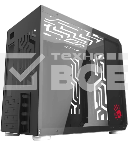 Компьютерный корпус Bloody BD-CC110 белый без БП mATX 5x120mm 2xUSB3.0 audio