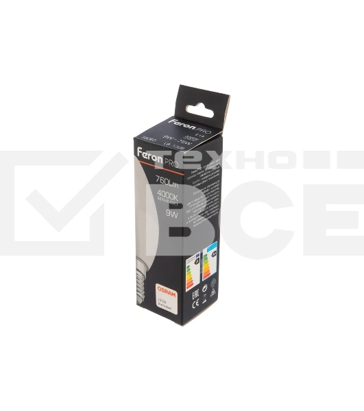 Лампа светодиодная FERON PRO LB-1309 (38060) 9 вт Е14 белый матовая свеча