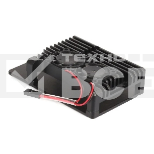 Корпус Qumo Aluminum case with double black fans, Raspberry Pi 4, black(RS010)