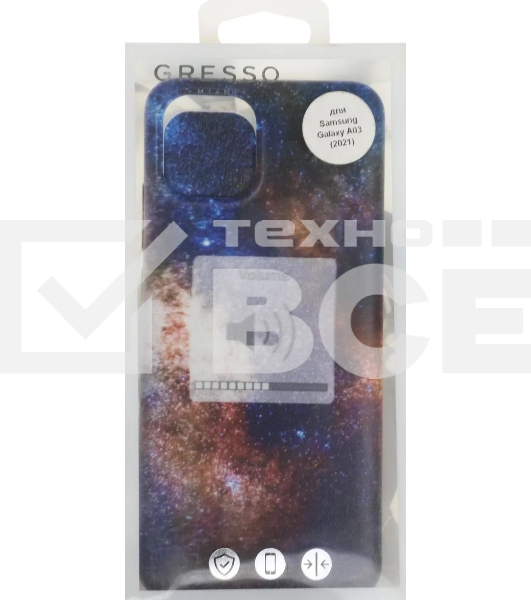 Чехол (клип-кейс) Gresso Air, для Samsung Galaxy A03, черный/рисунок gr17aaae9189