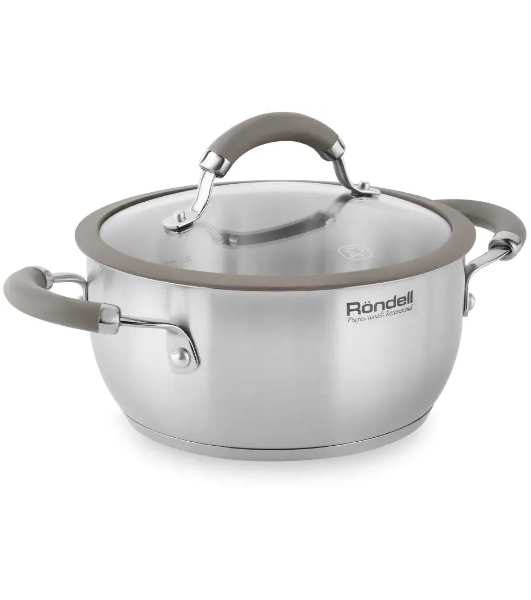 Кастрюля Rondell RDS-755 Balance 5 л 24 см, нержавеющая сталь 18/10, с крышкой