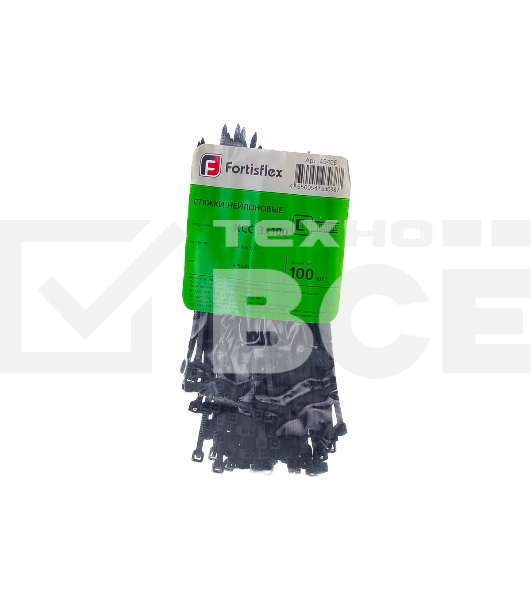 Хомут кабельный КСС 3х100 нейл. черный (уп. 100 шт) Fortisflex 49406