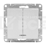 Механизм выключателя EKF UP1-SWA-24 Эпика двухклавишный, с подсветкой, алюминий, фото2