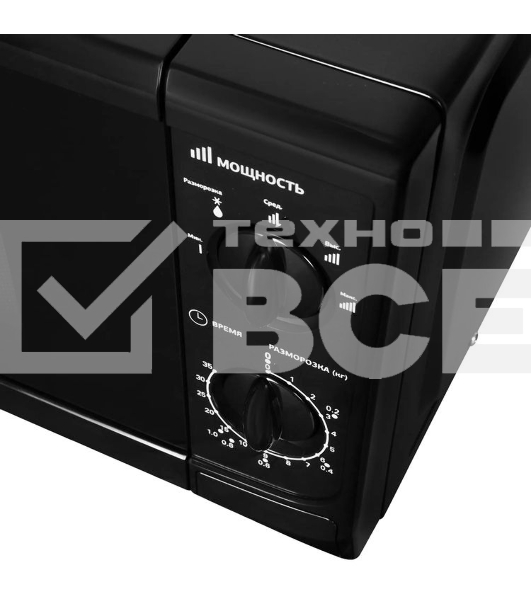 Микроволновая печь Starwind SWM5720 черный, 20 л, 700 Вт, переключатели - поворотный механизм