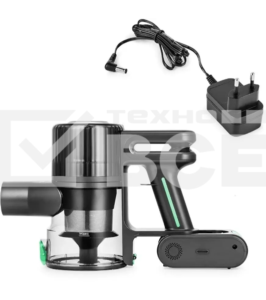 Пылесос вертикальный Kitfort КТ-5168-2 зеленый/черный, питание от аккумулятора, 75 Вт, уборка сухая, пылесборник 0.5 л, работа от АКБ max 32 мин.