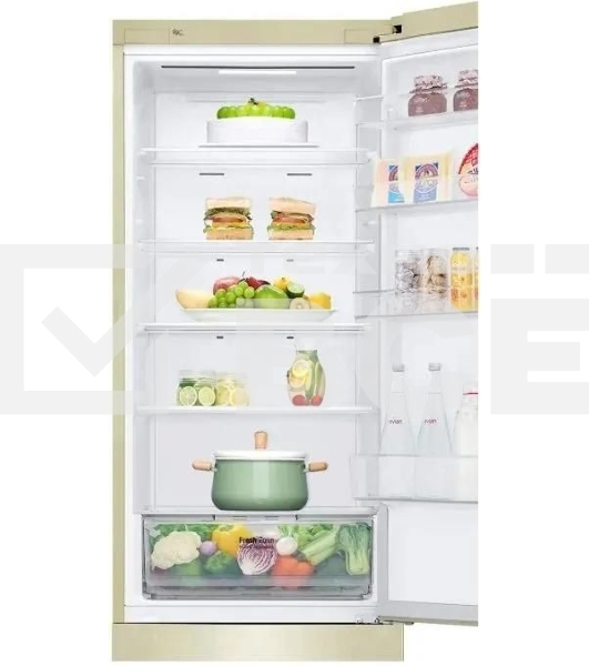 Холодильник LG GA-B509CEWL бежевый двухкамерный 277/107л морозилка снизу, No Frost