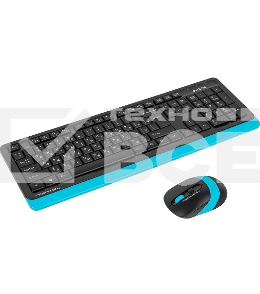 Комплект клавиатура+мышь A4Tech FStyler FG1010 беспроводной, USB, 2000 DPI, чёрный/синий
