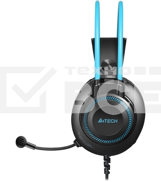 Гарнитура проводная с микрофоном A4Tech Fstyler FH200U серый/синий 2м накладные USB оголовье (FH200U BLUE)